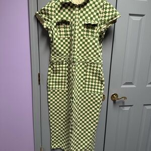 Roolee Checkered Green and Cream Jumper